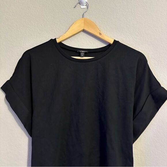 Express Black Crew Neck Tie Waist Gramercy Tee Size Medium - Picture 5 of 12